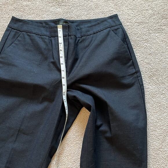 Talbots Curvy Fit Straight Leg Cropped Pants Size 10 Black White Stripes Detail - Picture 7 of 8